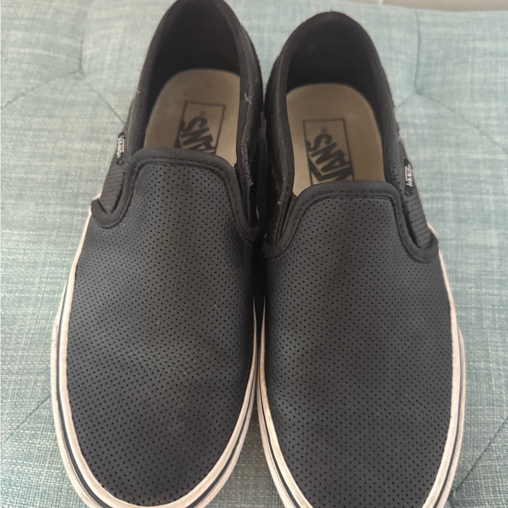 Vans Women's Black Perforated Slip-On Sneakers